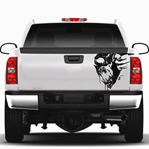 Skull tailgate graphic decal - skull,