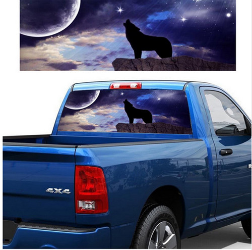 Wolf sticker rear window - rear,